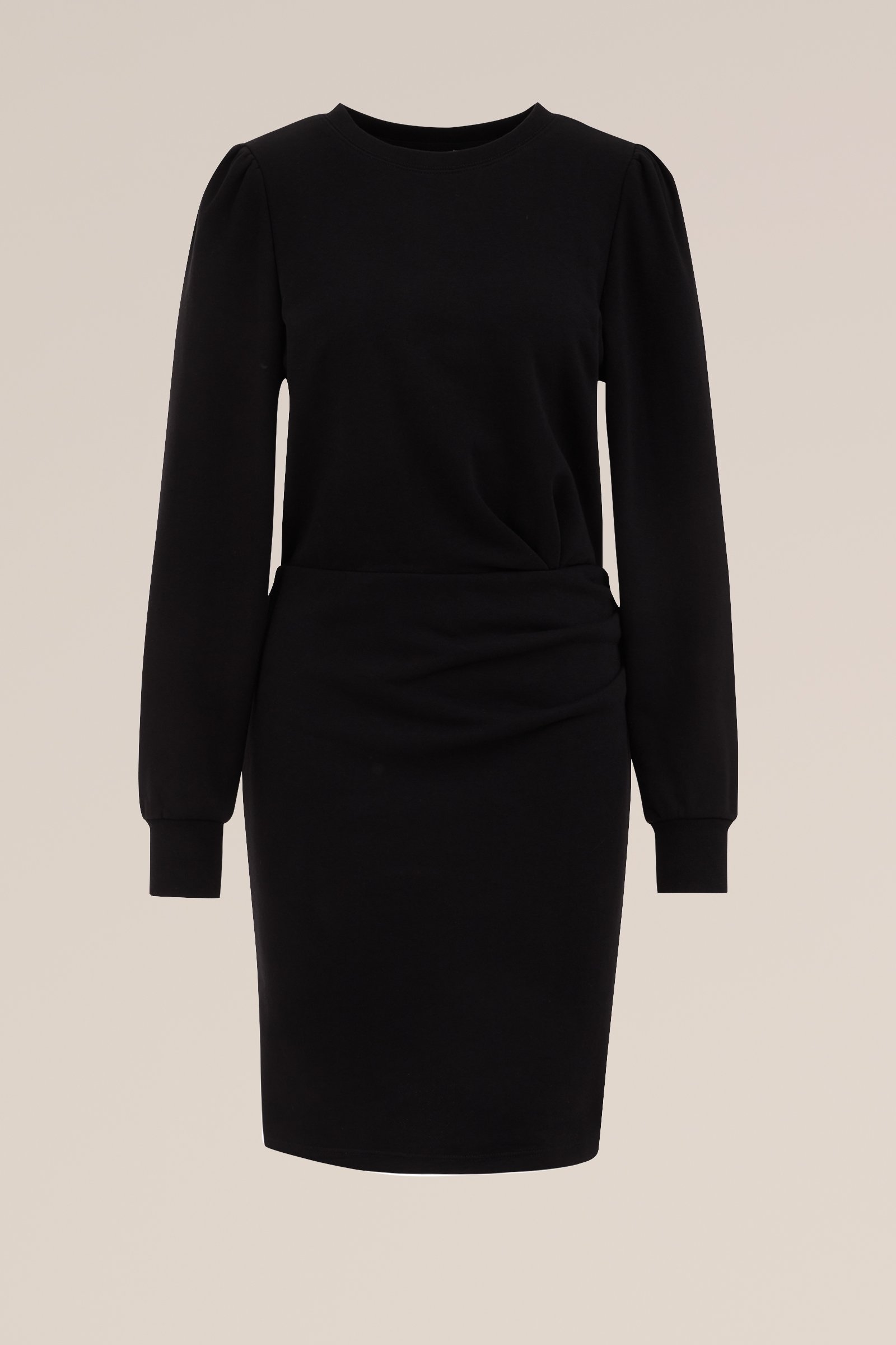 jurk met plooidetail WE Fashion Zwart