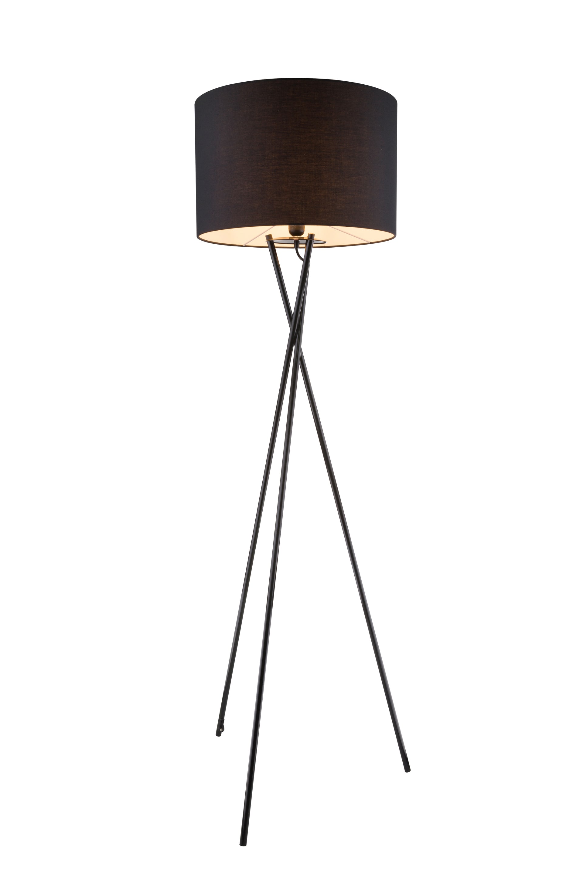 GLOBO Retrofit Tripod Stehlampe Gustav Schwarz 62x62cm H160cm