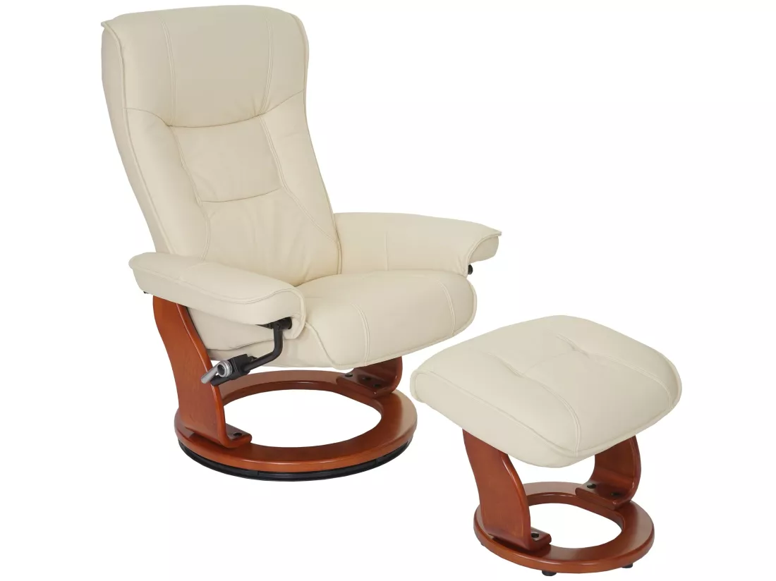 Fauteuil de relaxation Halifax, crème, doré