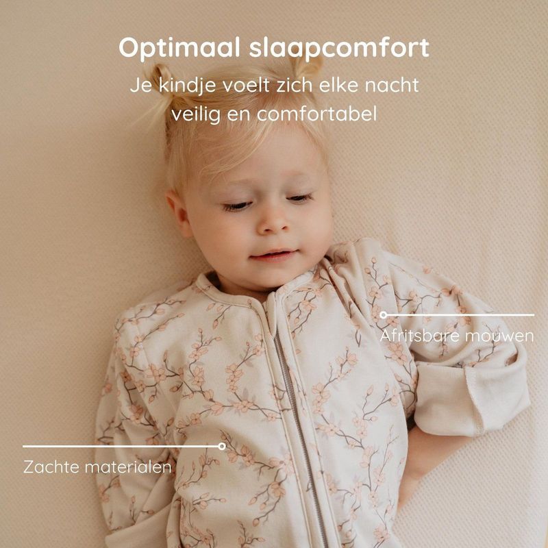 Puckababy Slaapzak 4 Seizoenen Baby - Zomerslaapzak en Winterslaapzak (6m-2,5j) - TOG 0.25 tot TOG 2.5 - Blossom