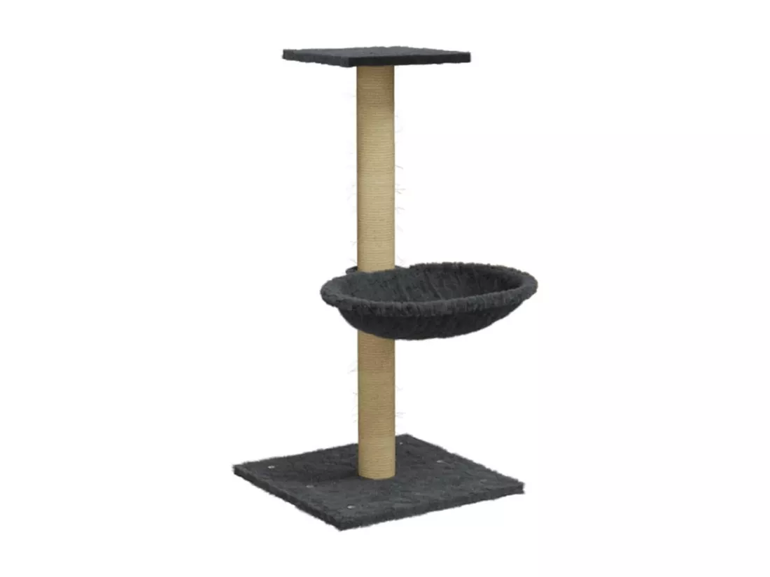 Arbre à chat avec griffoir en sisal Gris foncé 74 cm