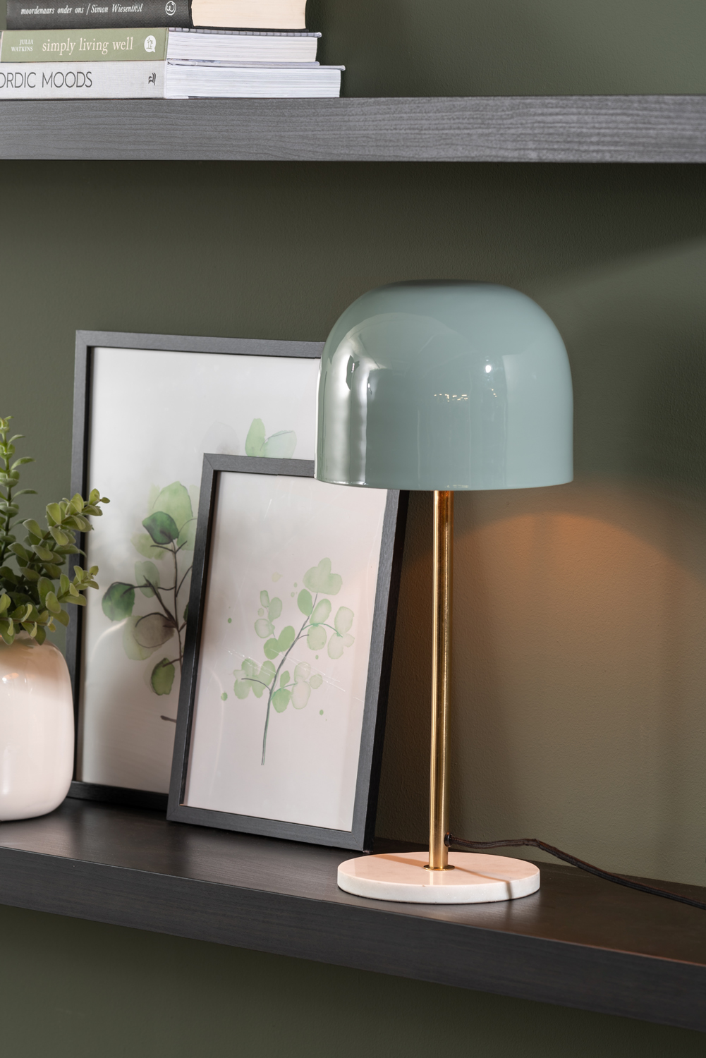 Table lamp Manta enamel misty blue
