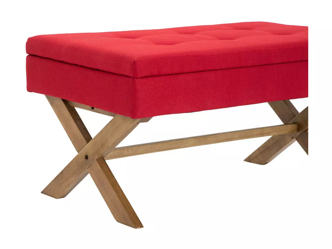 Banquette - Tissu & Bois - Rouge - Namaro