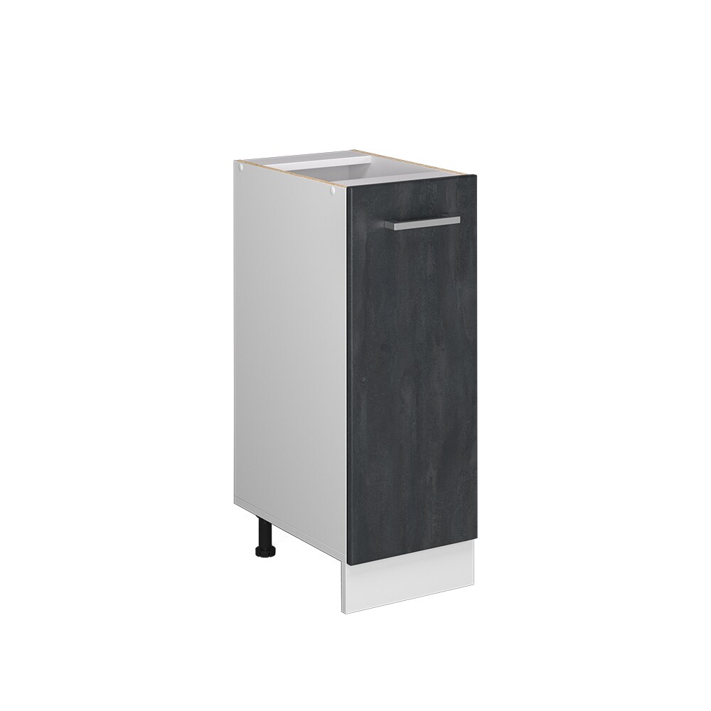 Vicco Apothekerunterschrank R-Line Schwarz Beton Weiß 30 cm mit Arbeitsplatte Eiche