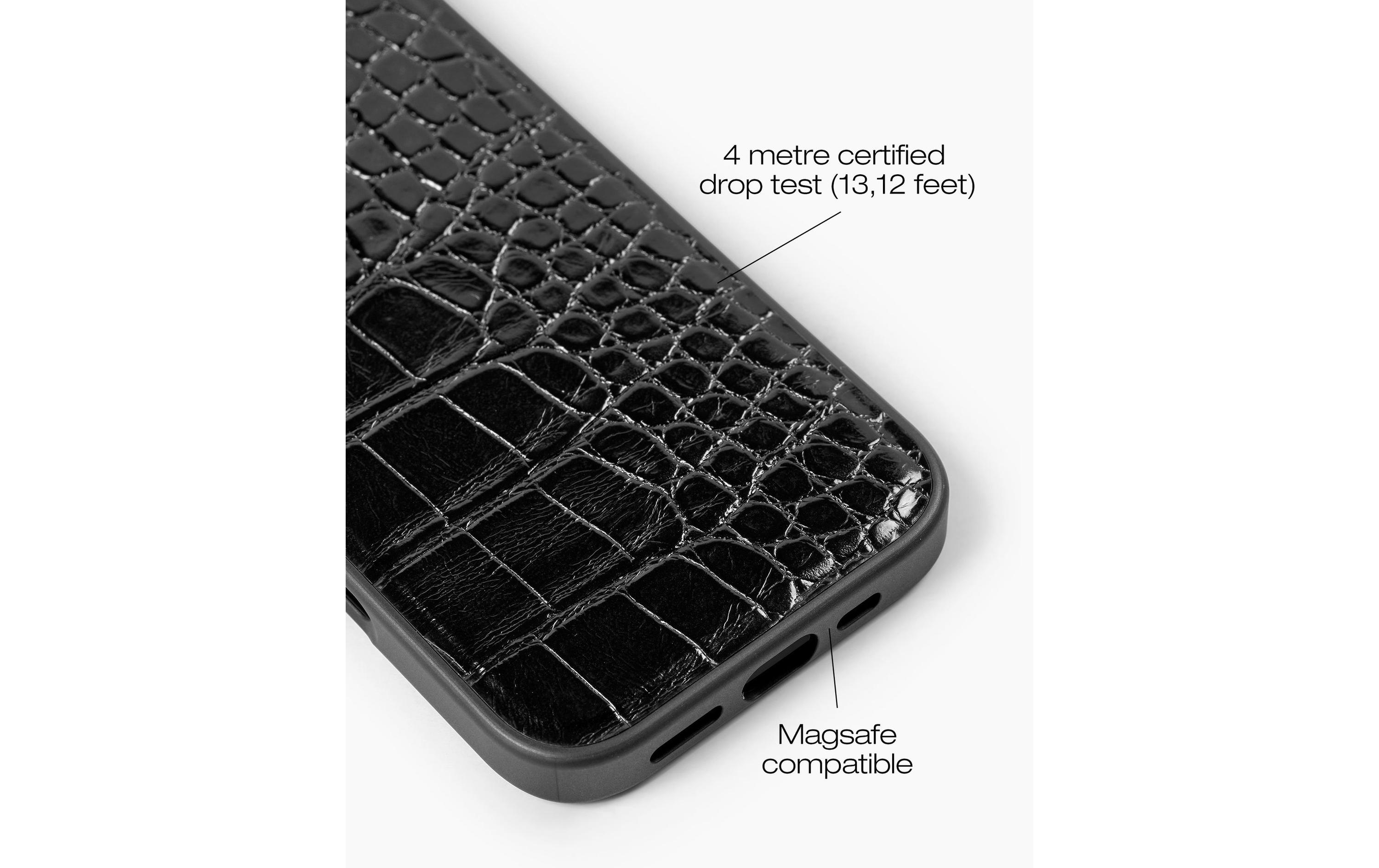 Back Cover Croco iPhone 16 SchwarzBackcover für das Apple iPhone 16