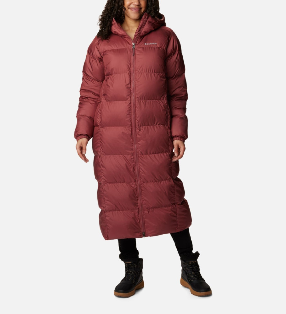 Jaqueta acolchoada longa Columbia Puffet, vermelha
