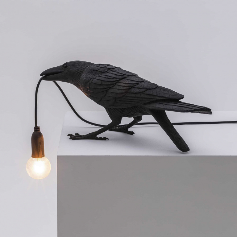Seletti Bird Playing tafellamp zwart