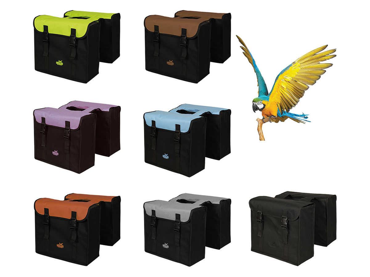 Greenlands Colourfull zwart dubbele fietstas