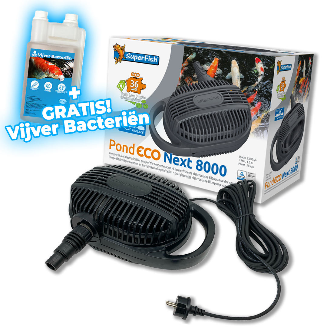 Superfish Pond Eco Next 8000-36W   GRATIS Vijver Bacteriën!