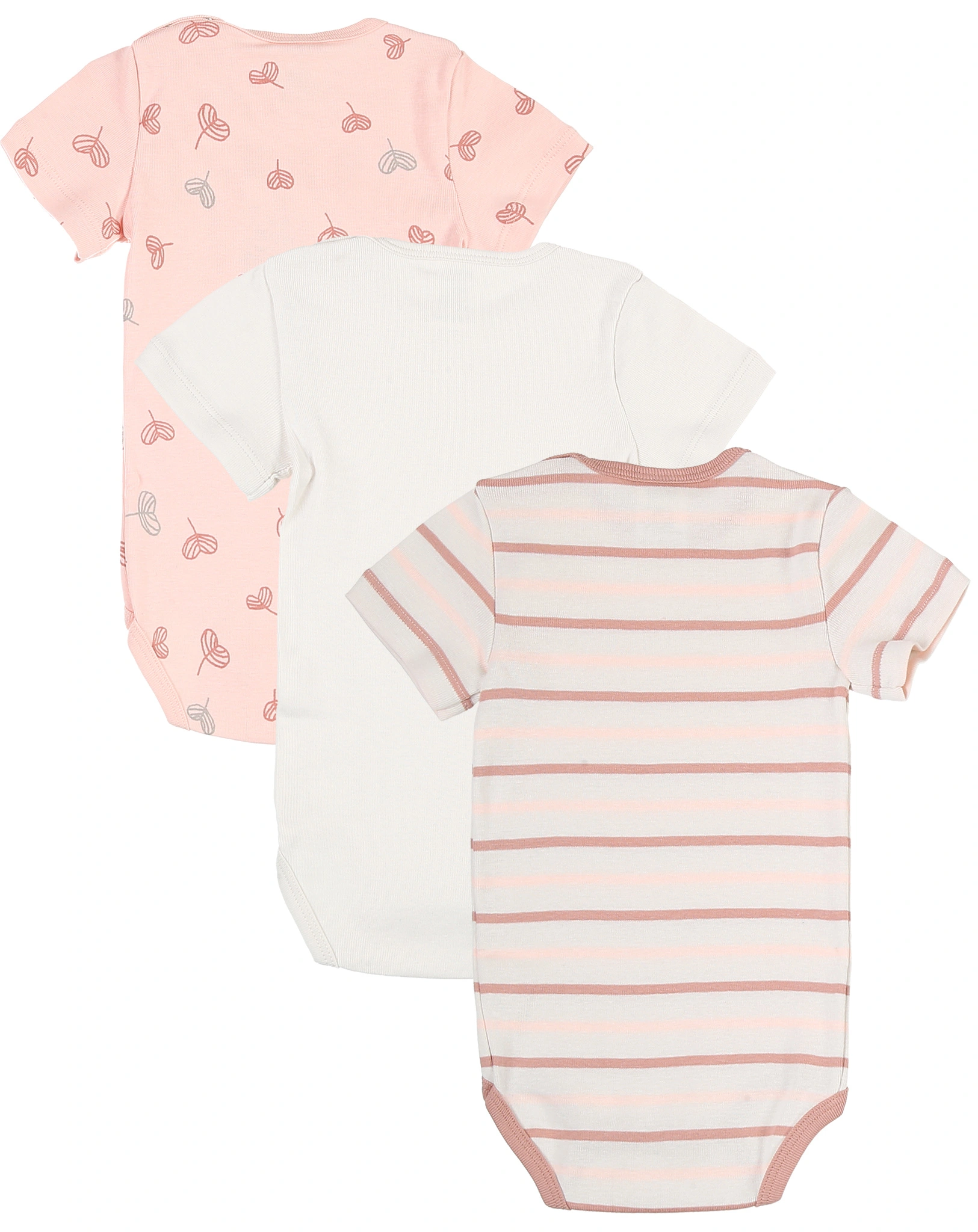 Kurzarm-Body SHEETS 3er-Pack in peach blush