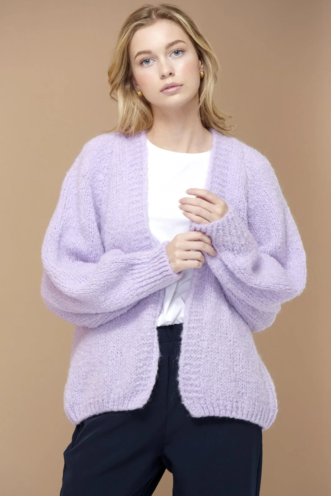 Noella Fora Knit Cardigan pale lavender