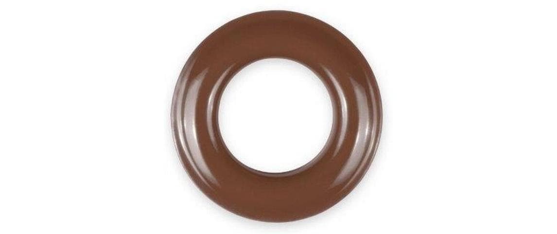 Ösen mit Scheiben, 8 mm Dunkelbraun, SilberNähfreie Ösen