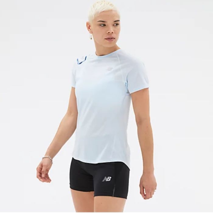 New Balance Dame T-shirts Printed Impact Run Short Sleeve Blå