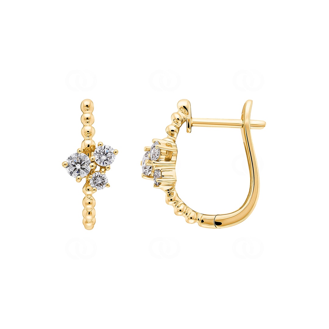 Kreolen 750/18 K Gelbgold mit Diamanten 0.34 ct H/si