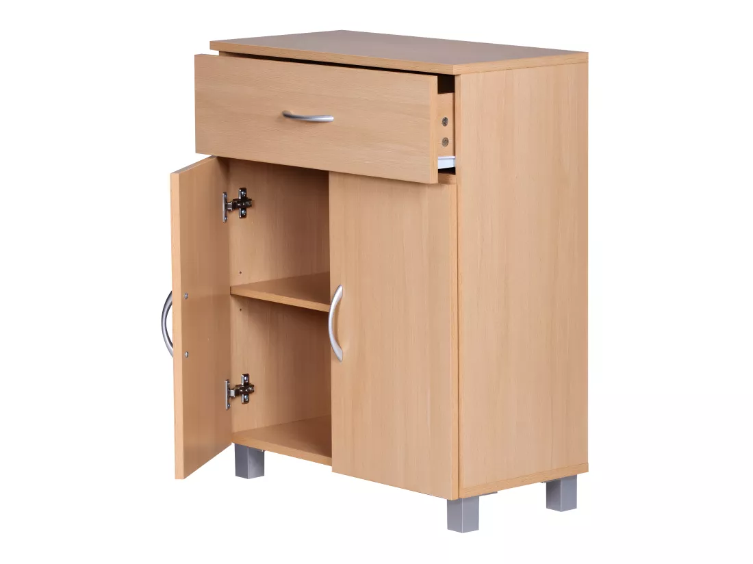 Buffet Commode 60x75x30cm 2 portes et 1 tiroir Bois Étagère fermée