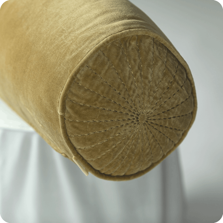 Kussen velours Bolster warmgreen