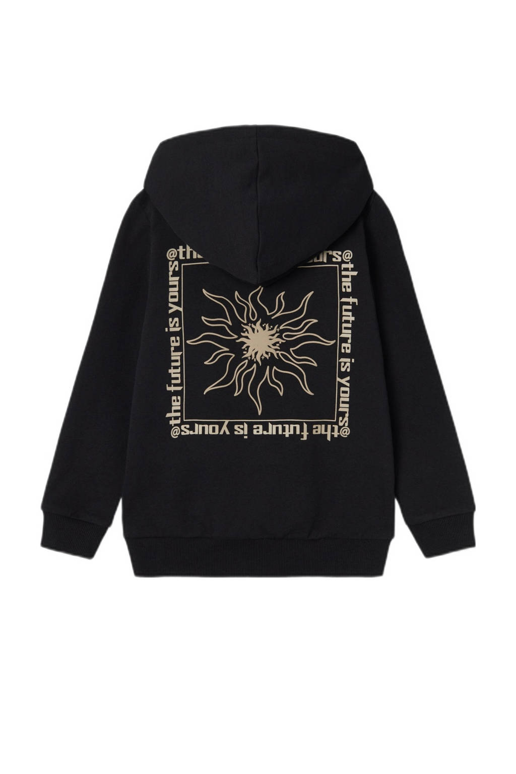 hoodie NKMLATIAS met backprint zwart