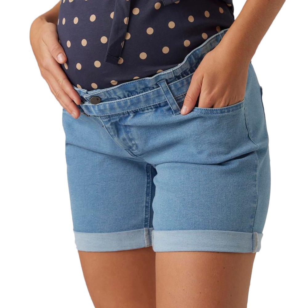 Mamalicious Short de Grossesse Bleu Femme Mamalicious Belted