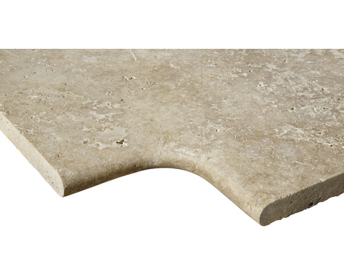 FLAIRSTONE Zwembadrand Napoli hoekstuk 90° bruin afgerond binnen 48x35 / 48x35 x 3 cm