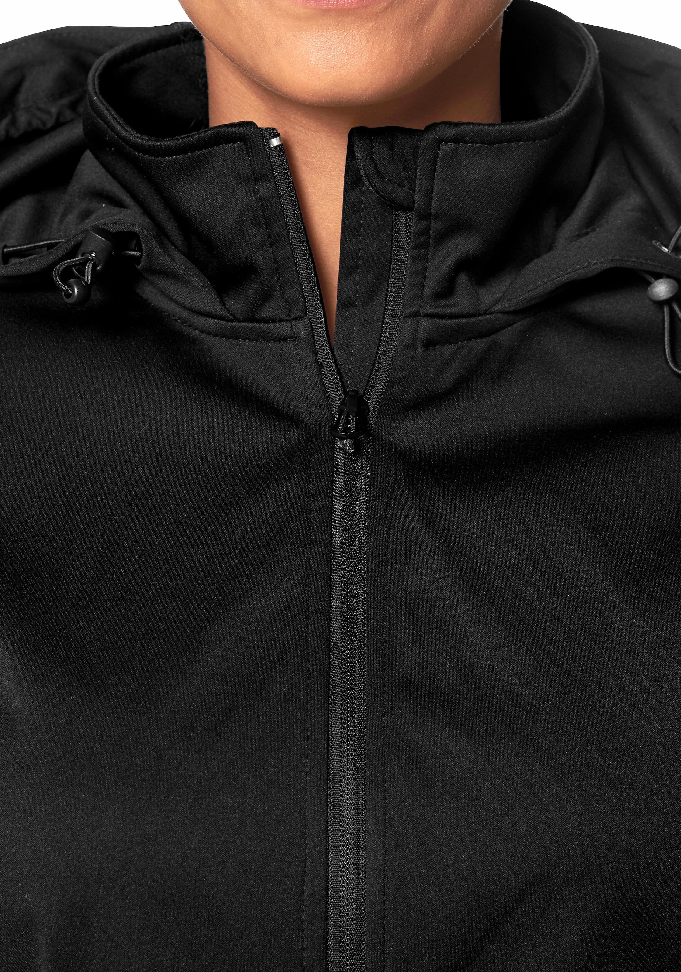 KangaROOS Softshelljacke mit Kapuze aus Softshell-Material,  figurumschmeichelnder Schnitt, grosse Grössen