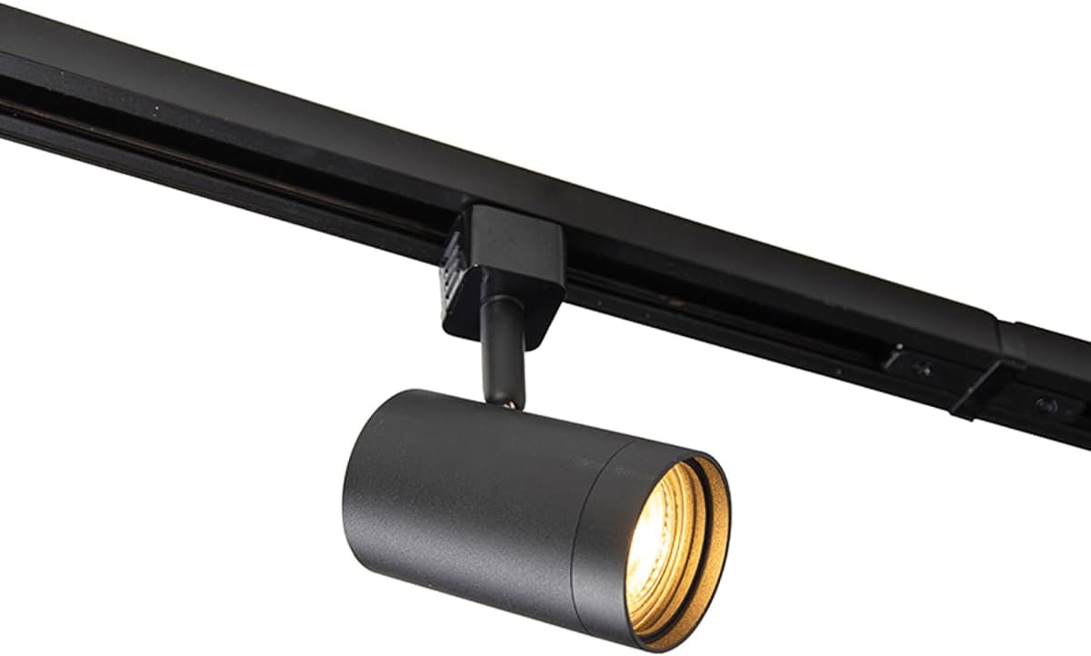 QAZQA - Modern Modernes 1-Phasen-Schienensystem Komplettset I Spotlight I Deckenspot I Deckenstrahler I Strahler mit 14 Spot I Spotlight I Deckenspot I Deckenstrahler I Strahler I Lampe I Leuchtes sch