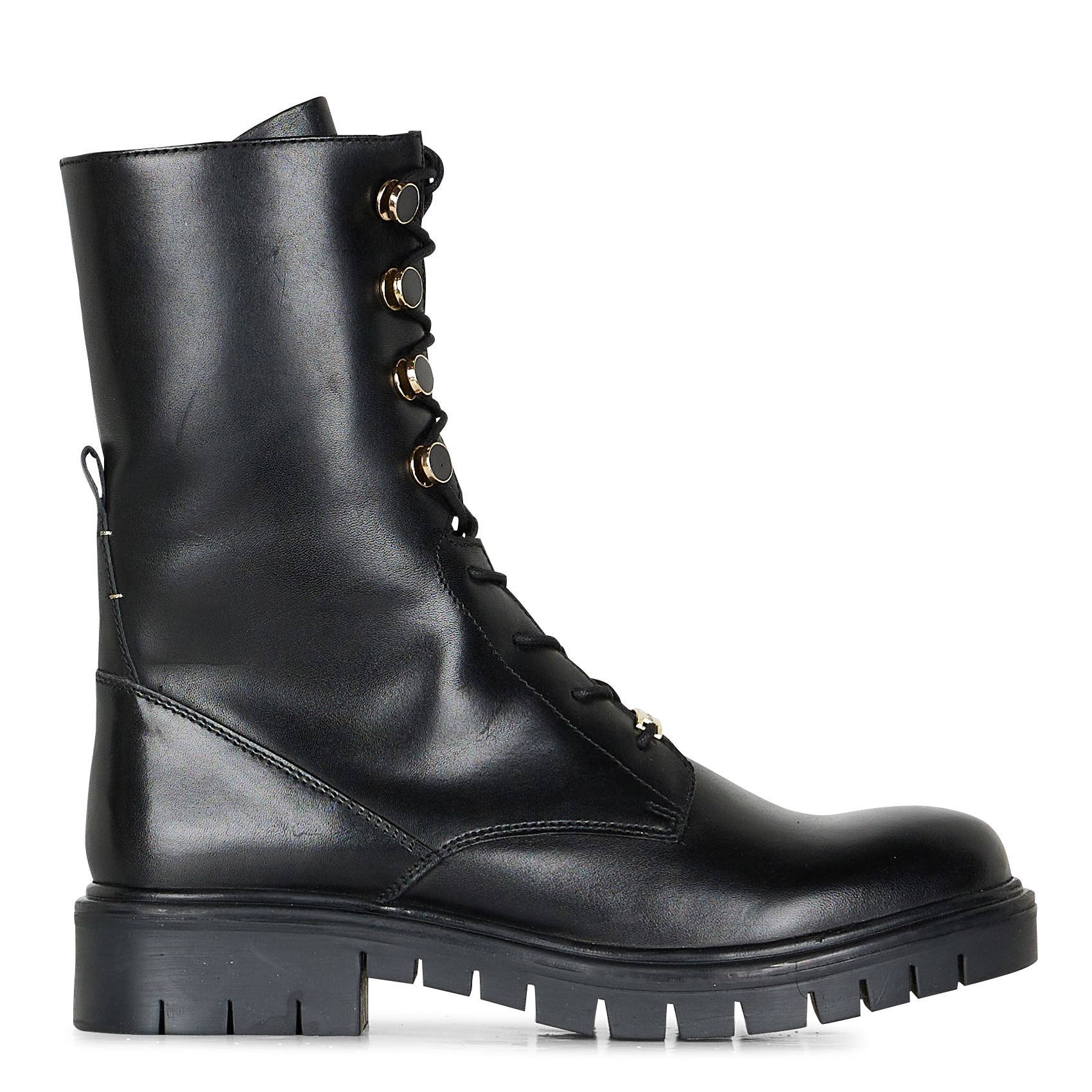ZIGANA - Bottines à lacets en cuir| Noir