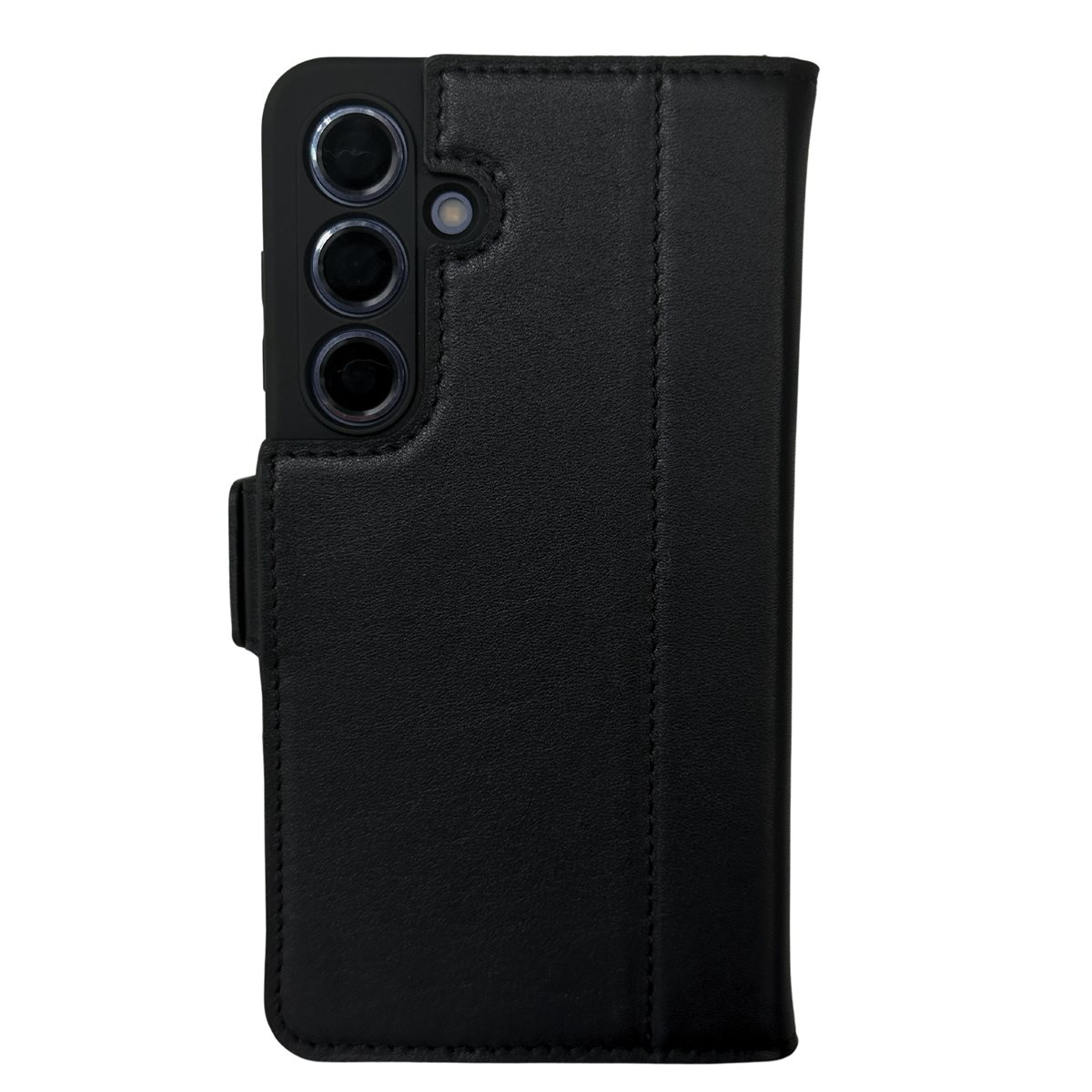 Samsung Galaxy S24 Echtleder Tasche Flip Cover Hand Made (FABIOS24-01) - Schwarz