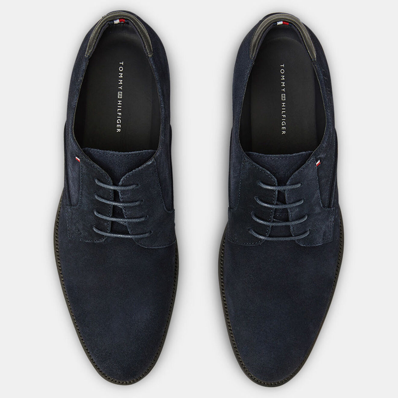 Tommy Hilfiger Derbies en Velours de Cuir Signature bleu marine