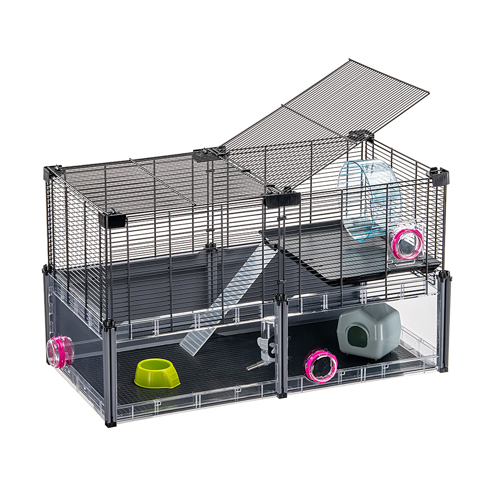 Ferplast - cage hamster - cage souris - cage hamster grande - grillage métallique - avec accessoires - modulaire - multipla