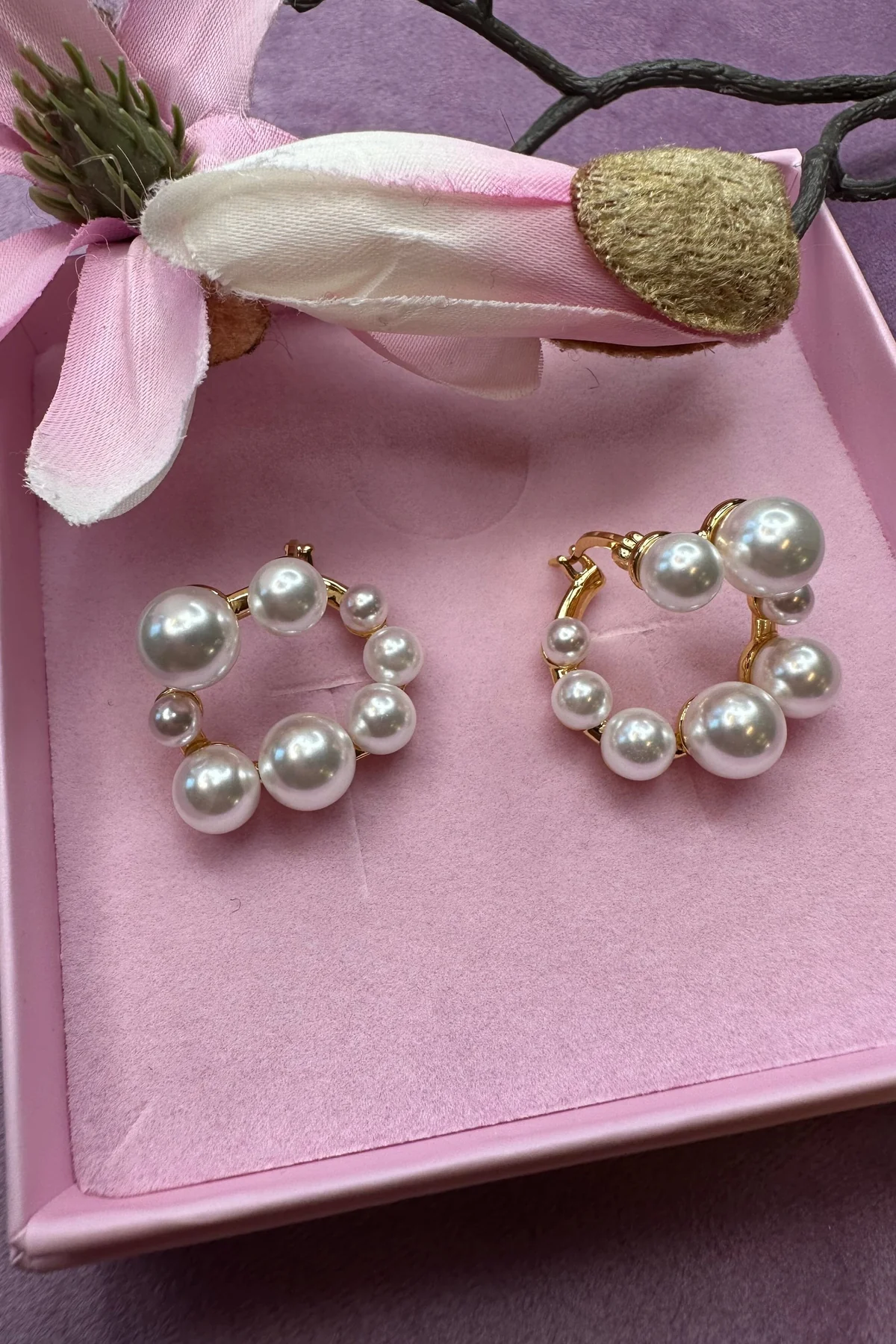 Mellow Moon Brass Earring
