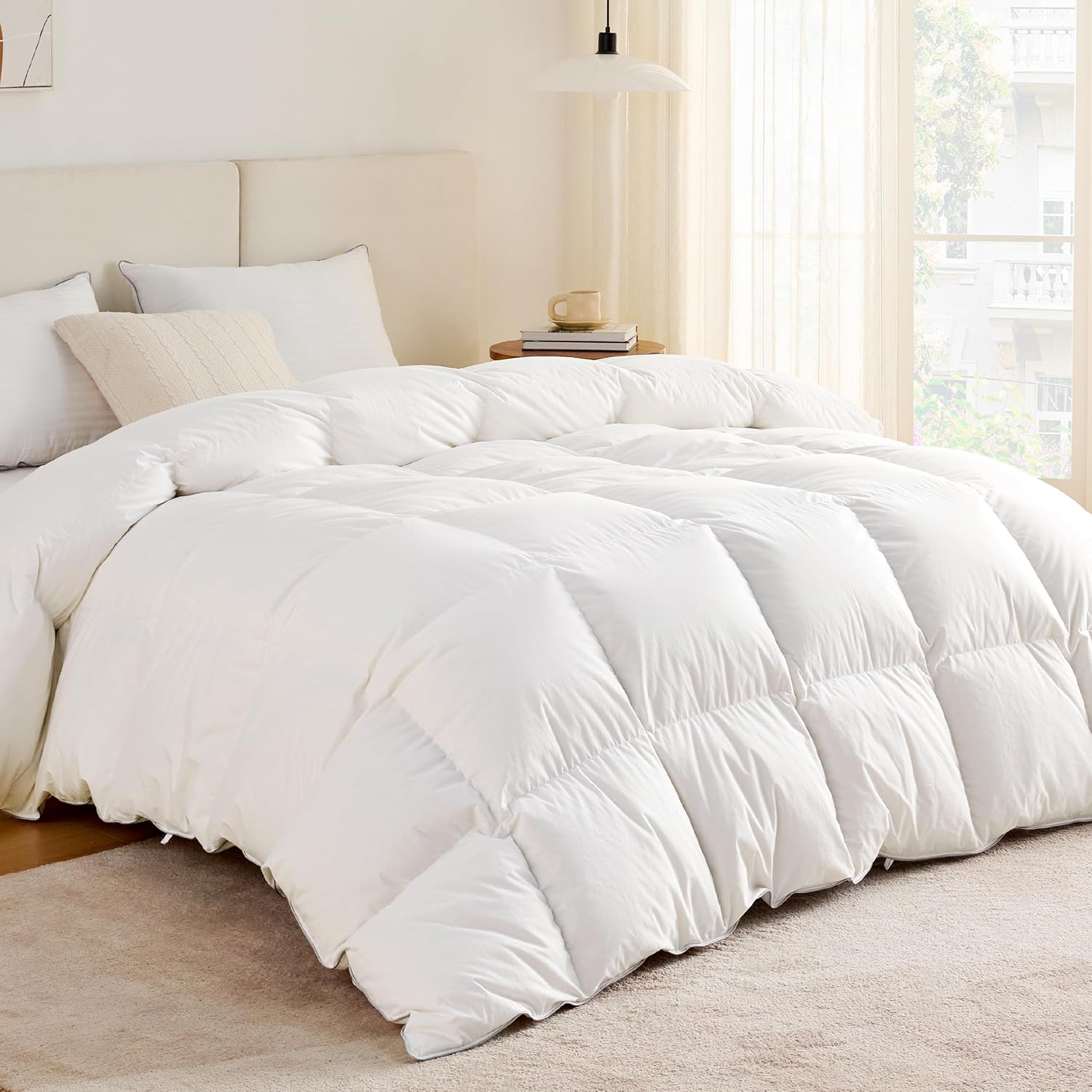 BEDSURE Daunendecke 135x200 Daunen Bettdecke - Warm Winterdecke 90% Daunen und 10% Federn 880 gr. Füllung, Federbettdecke with Öko-Tex, RDS in Deutschland, Waschbar Steppdecke Weiß