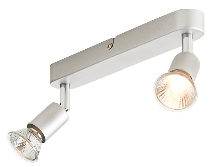 Réglette 2 spots Sasha métal argent GU10 2x50 W