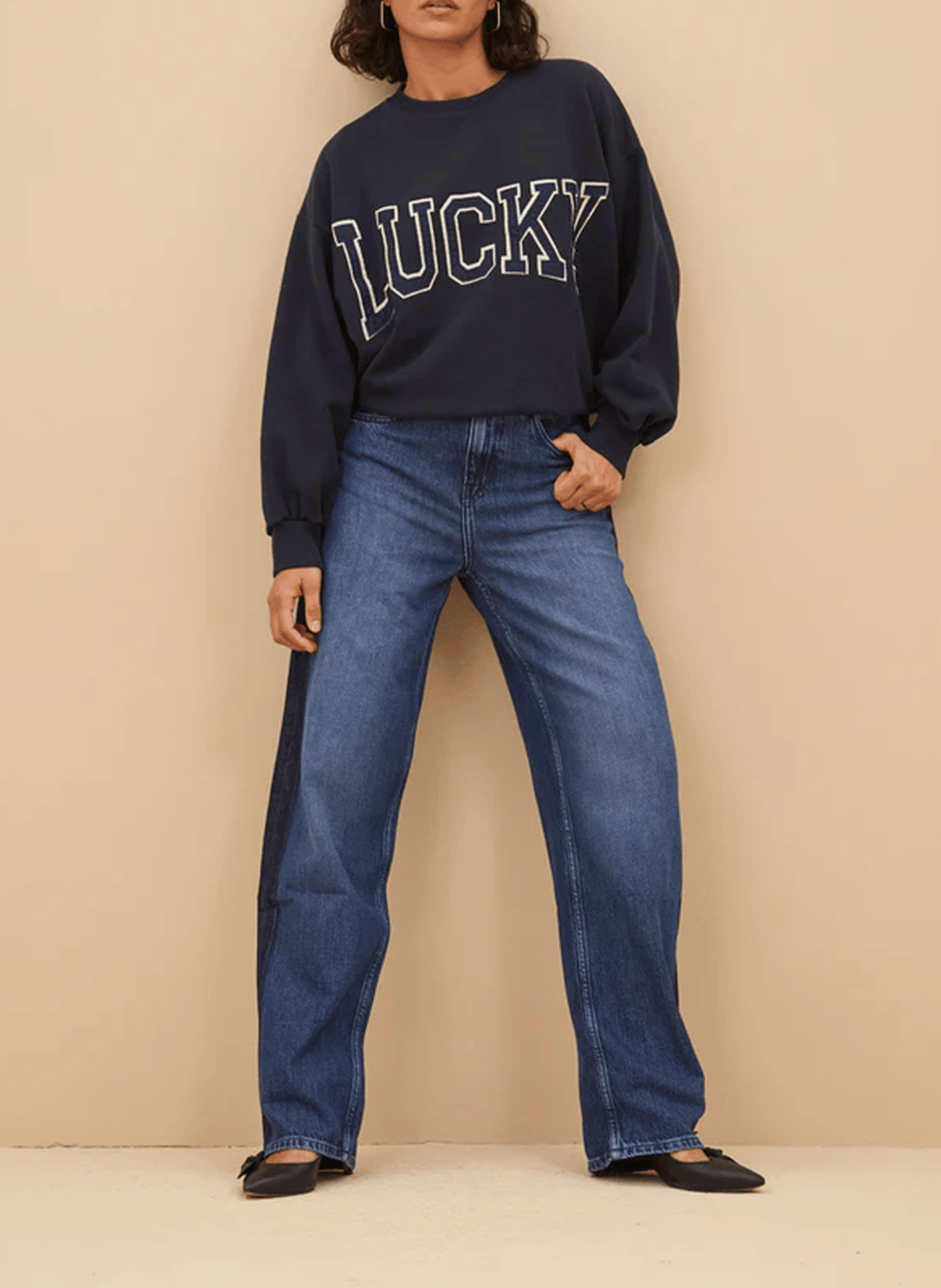 BIBI - Sweat oversize en coton | Bleu
