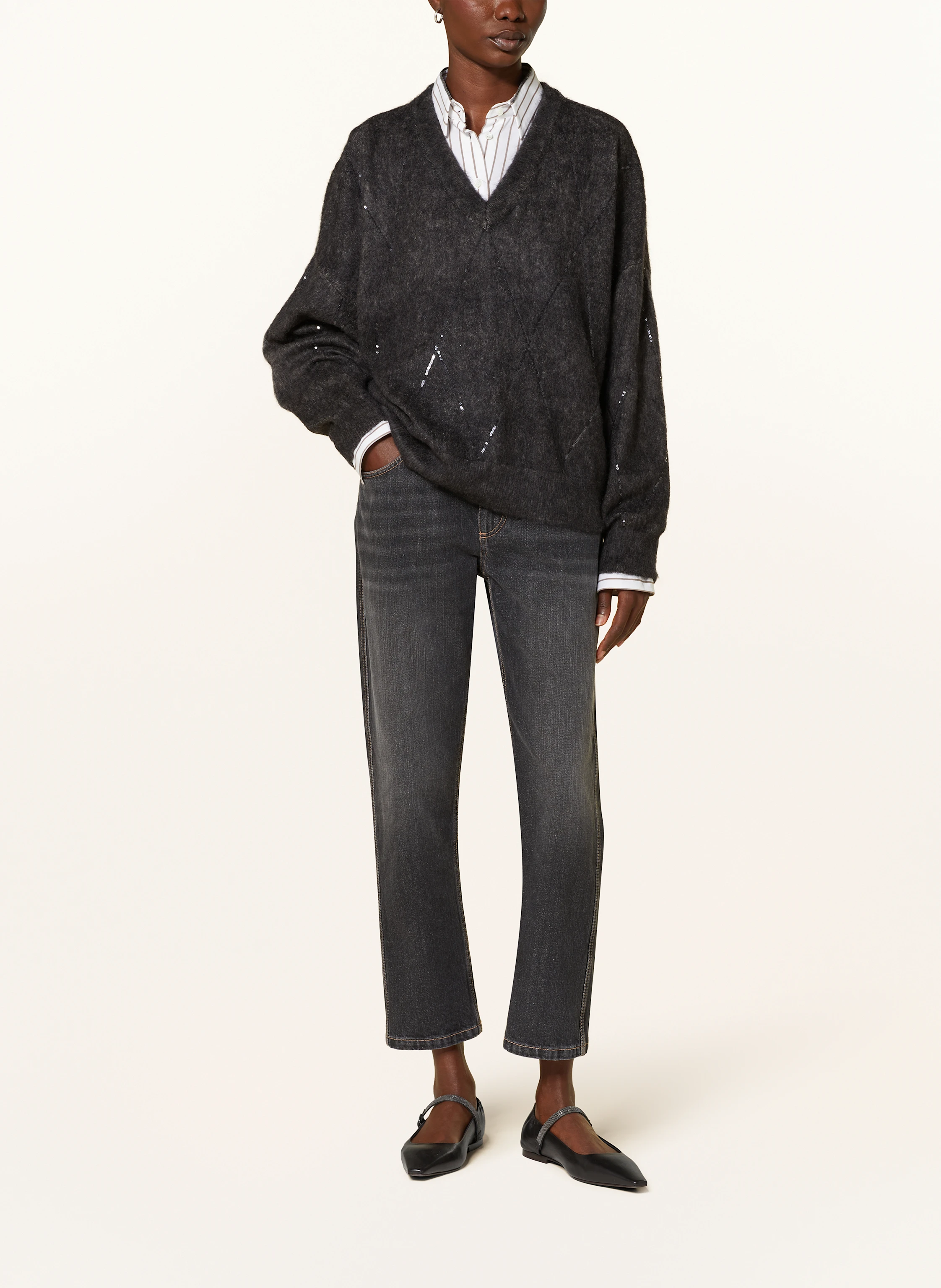 BRUNELLO CUCINELLI Pullover mit Pailletten und Mohair