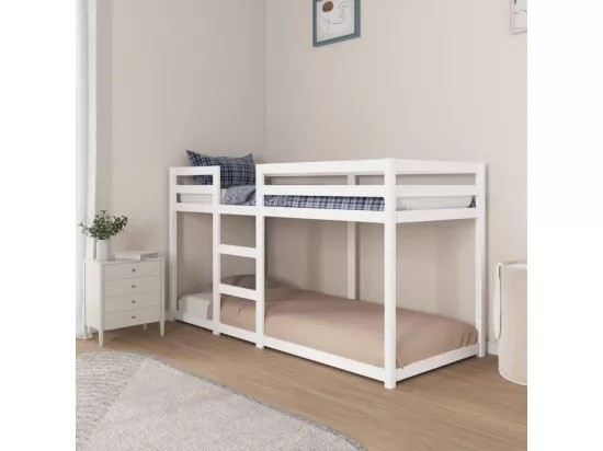 Lit superposé Blanc 80x200 cm Bois de pin massif