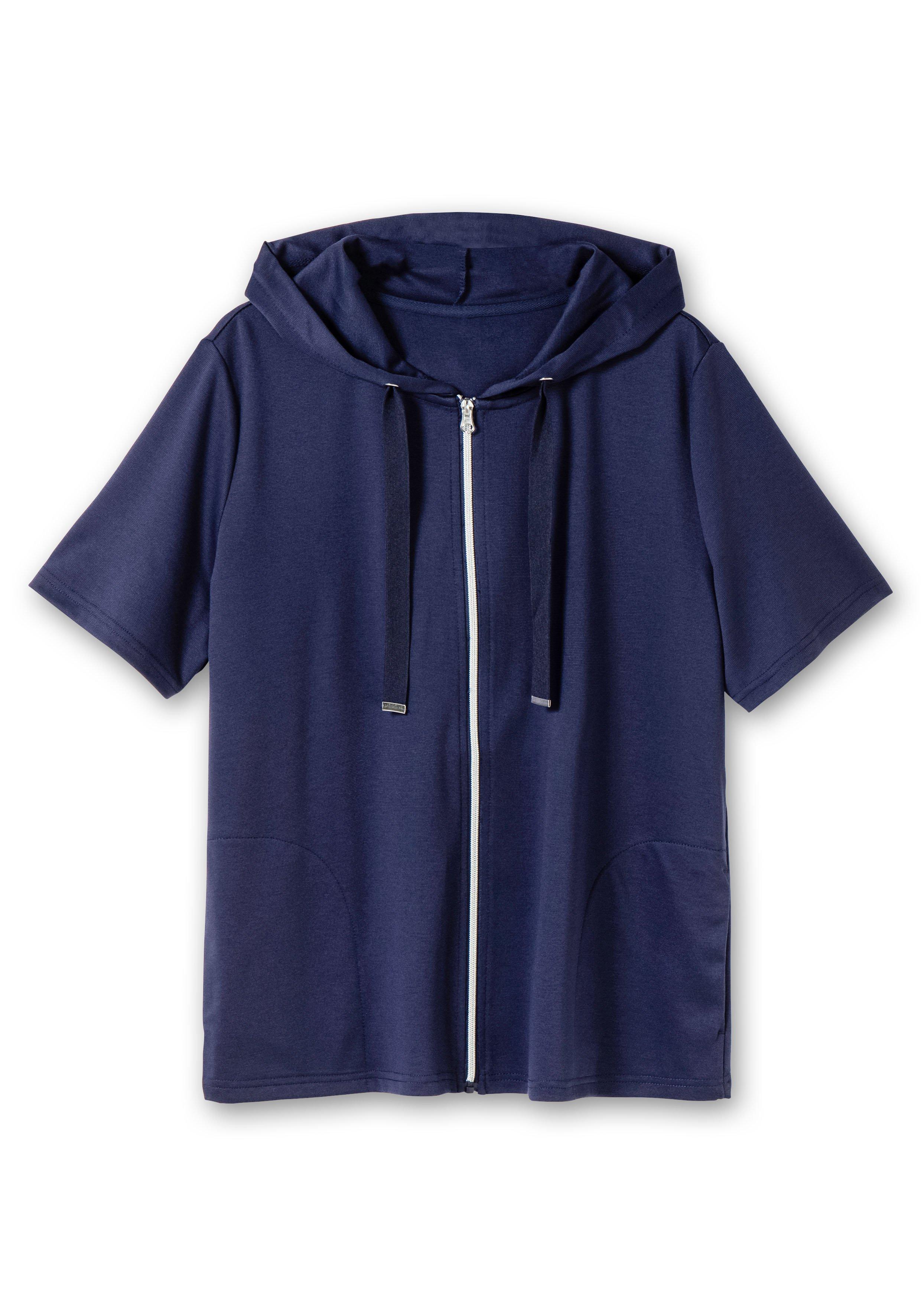 Shirtjacke mit Kapuze und Reißverschluss
