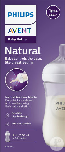 Philips Avent Natural Response Biberon 260ml +1 Mois Tétine Débit 3 1 Pièce (SCY903/01)