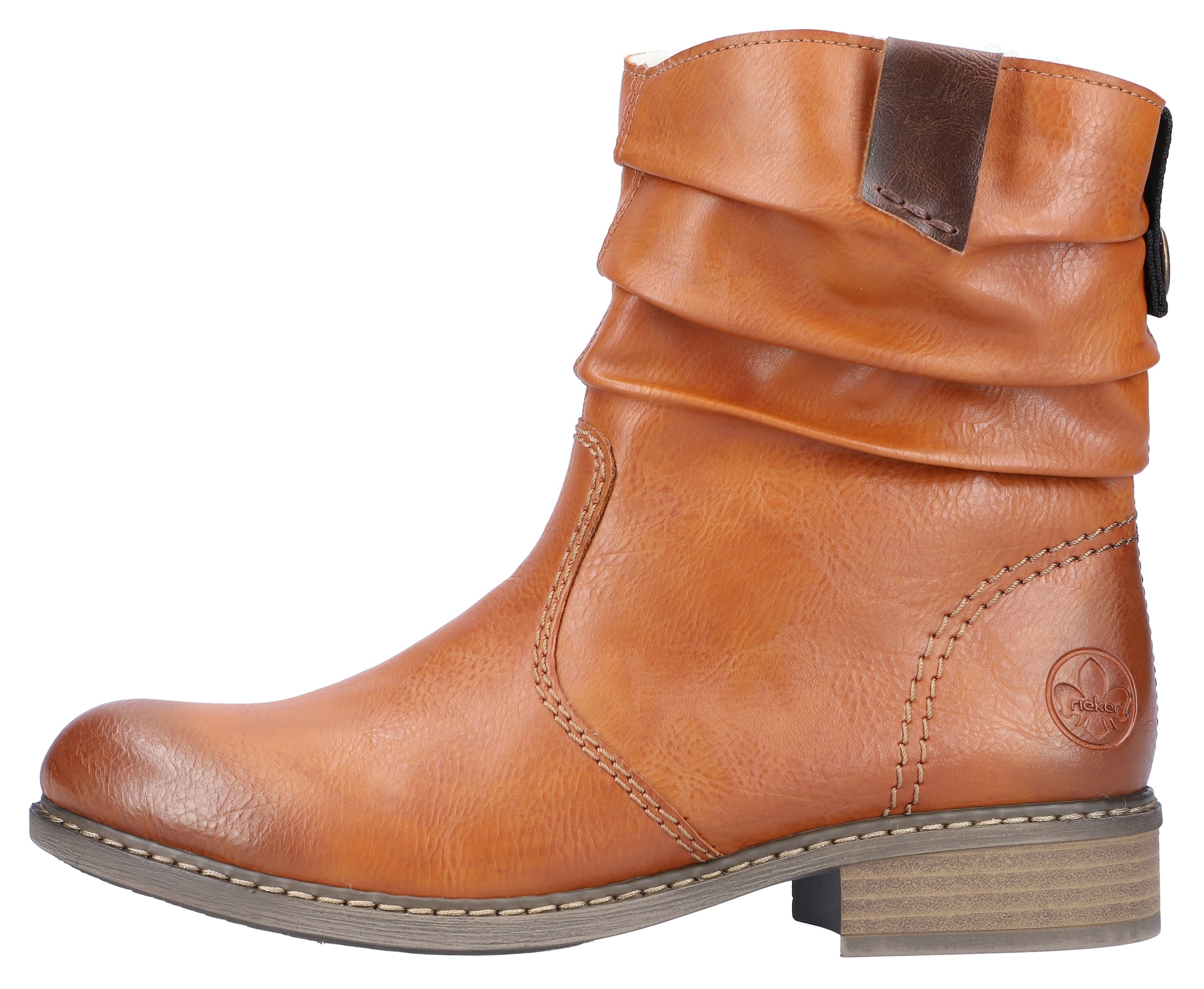Rieker Winterboots  , Winterstiefelette, Blockabsatz, Warmfutter, geraffter slouchy Schaft