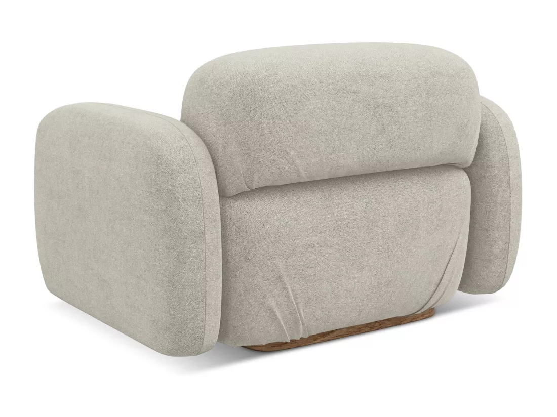 Fauteuil en tissu bouclette - beige clair - AILANI