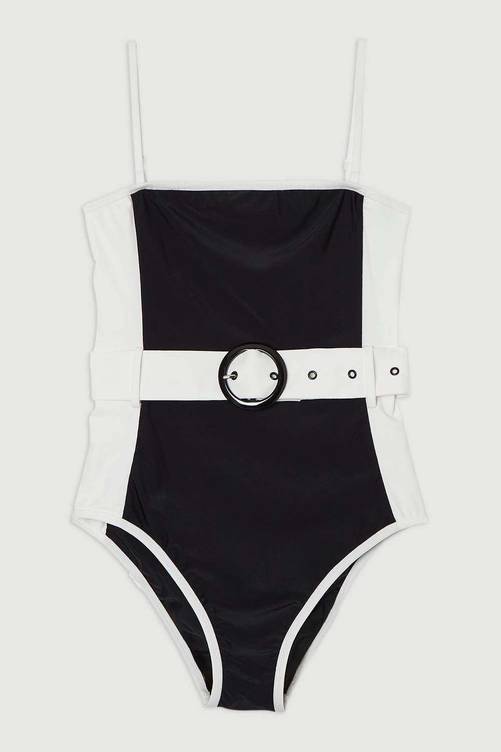 KarenMillen Maillot de bain bandeau à panneaux contrastés avec ceinture