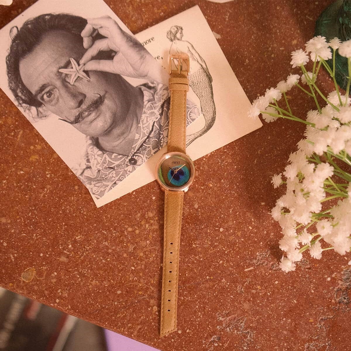 DWYT- Montre en bois - PLUME ROSEGOLD