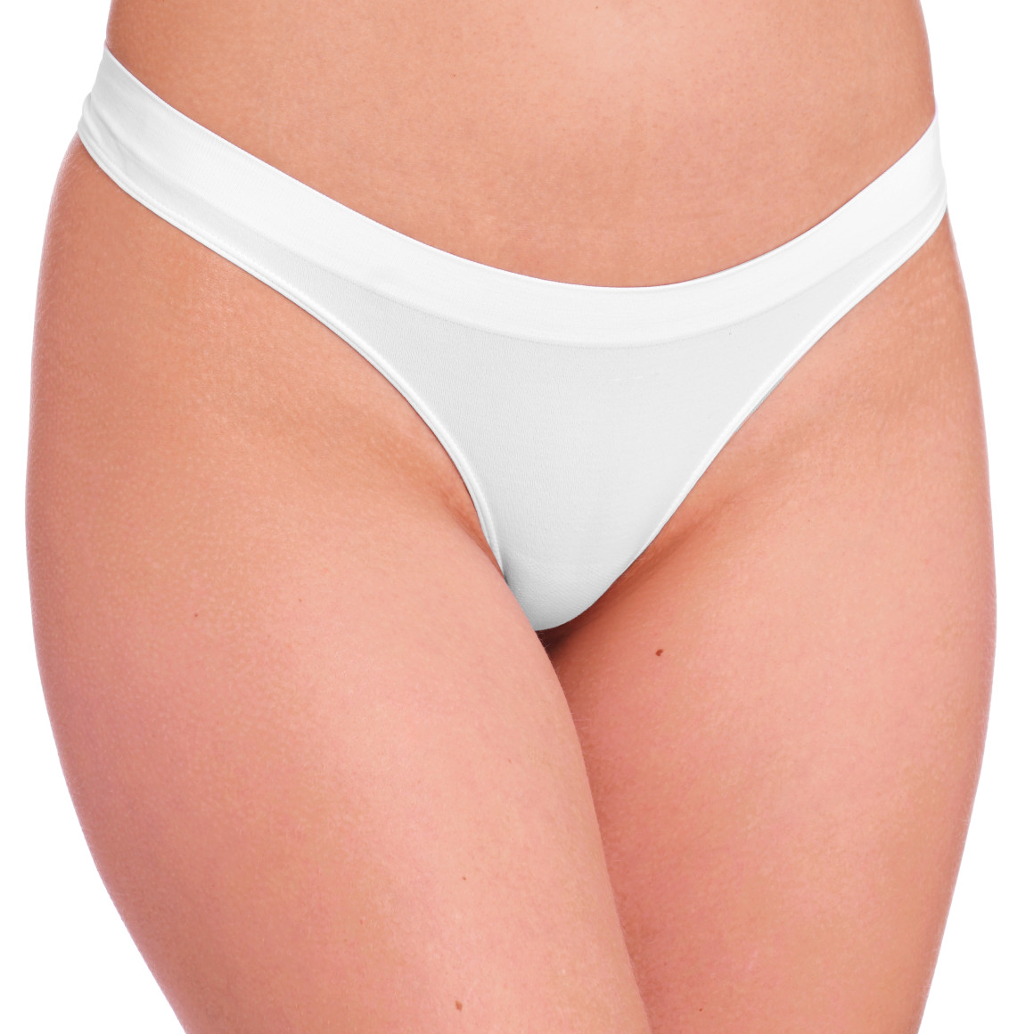 Gina Benotti Damen Seamless-String aus Mikrofaser weiss
