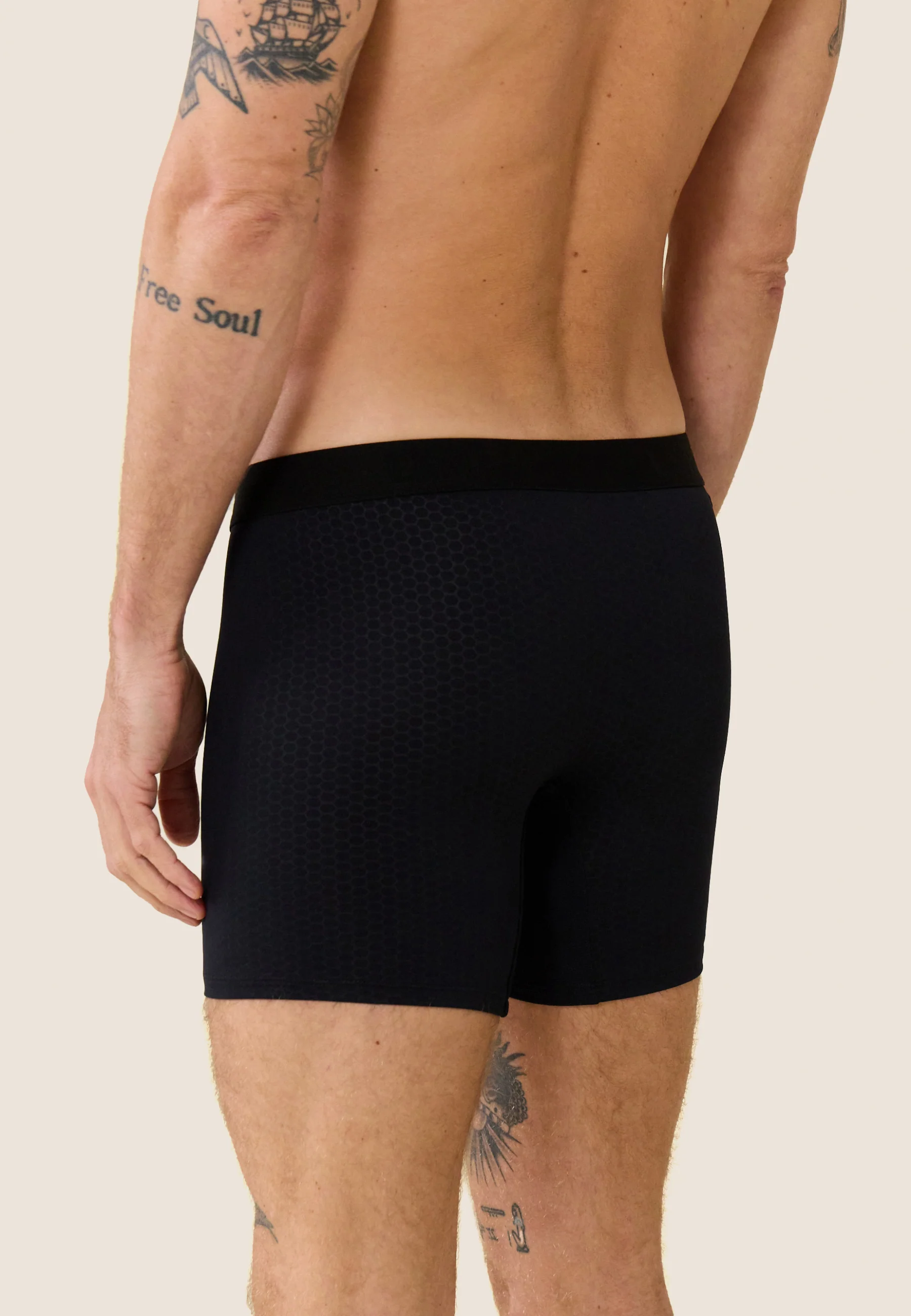 Boxer en polyamide-John Training Boxer Long Noir