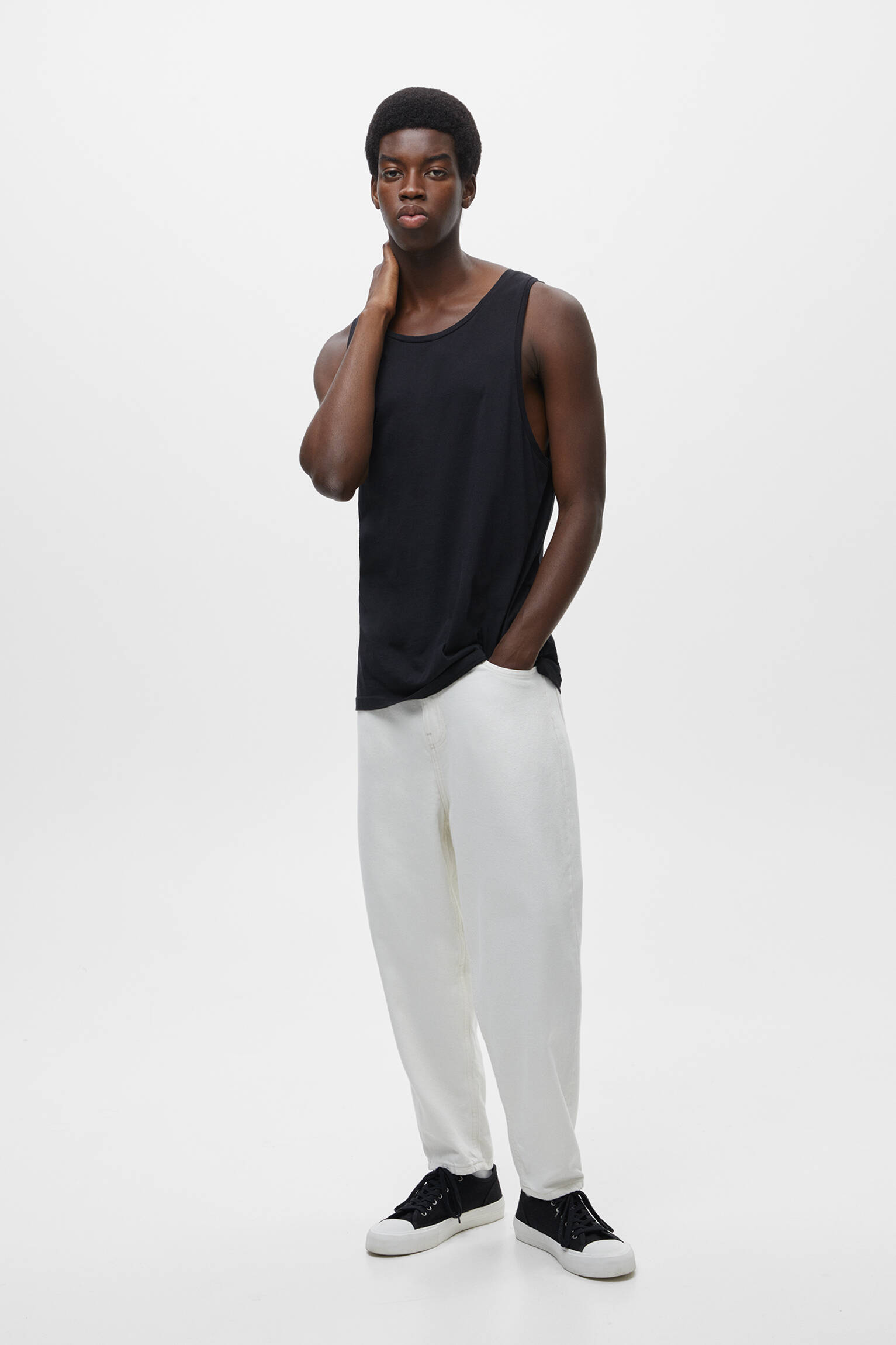 CALÇA JEANS BALÃO - BRANCA OFF-WHITE