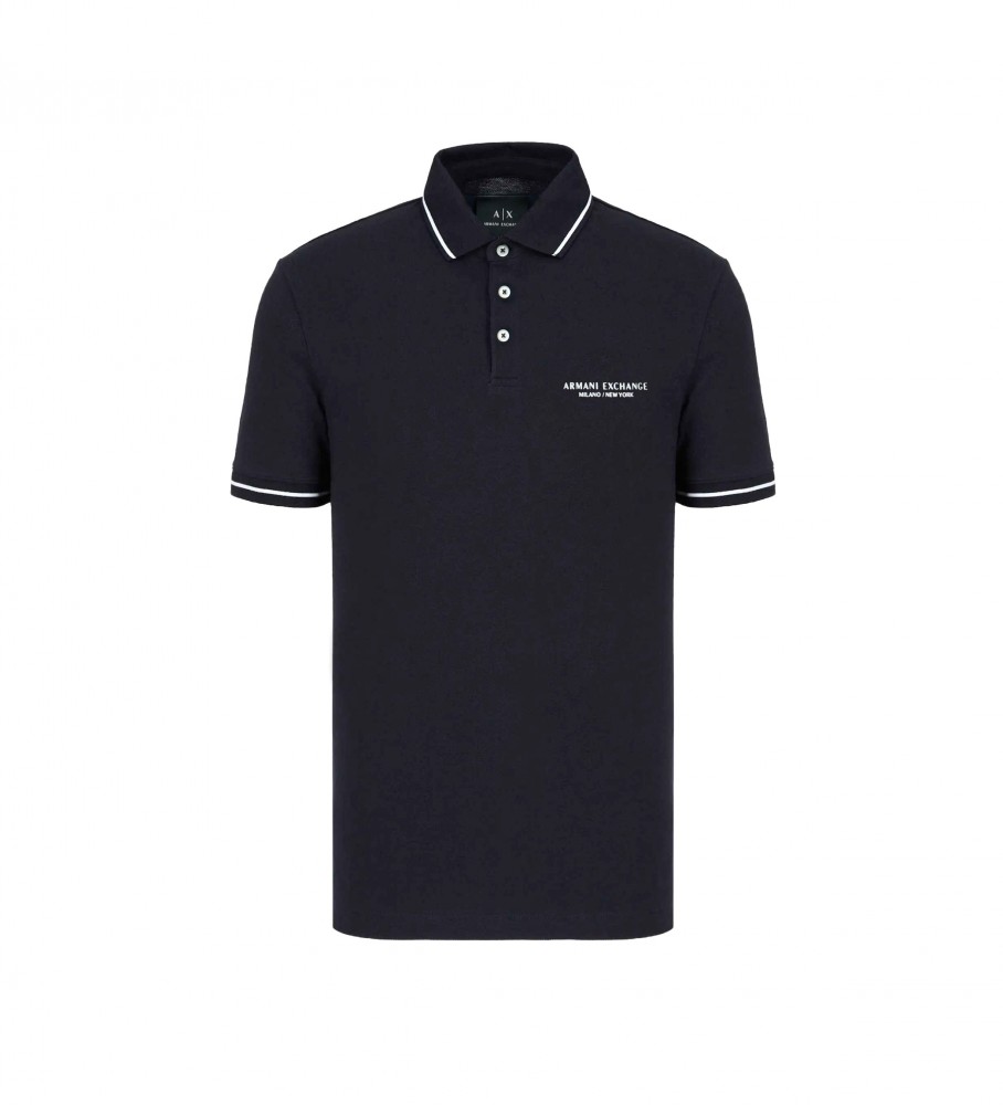 Camisa polo básica Armani Exchange azul marinho