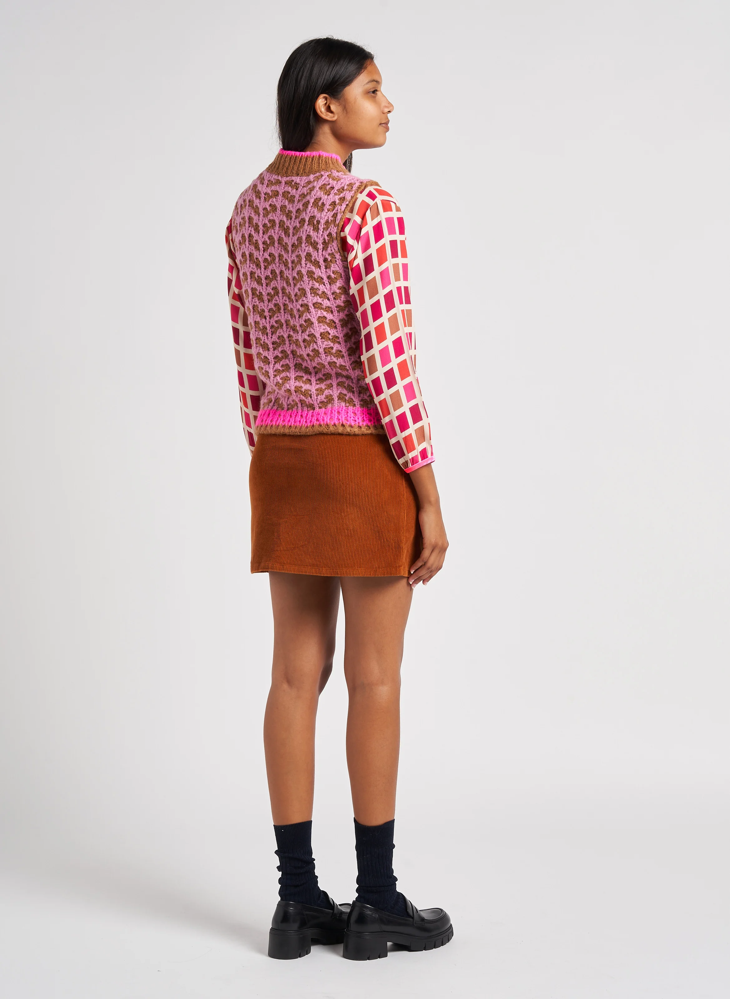 VIOLA - Pull col rond avec jacquard | Rose