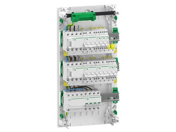 SCHNEIDER ELECTRIC Færdigmonteret Resi9 XP PW gruppetavle, 3 rækker 13M: 1xAFB 1xSPD   2xRCD   5xC10A 1PN   2xC16A 3PN   1xC10A 3PN