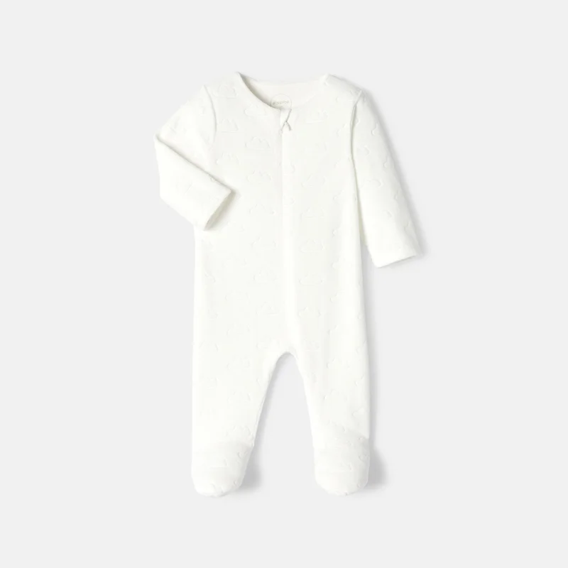 Pyjama en velours dévoré blanc naissance Absorba Blanc