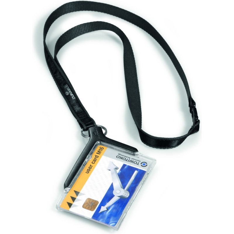 Porte-badge DELUXE pour 1 carte de sécurité avec lacet textile - Boîte de 10