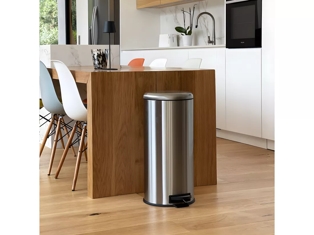 Poubelle de cuisine à pédale URBAN Argent Acier inoxydable 30 L